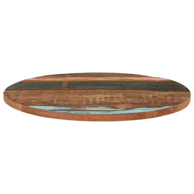 Dessus de table rond 70 cm 25 27 mm Bois de récupération solide