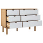 Commode OTTA marron et blanc 111x43x73,5 cm bois de pin massif