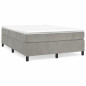 Cadre de lit sans matelas gris clair 140x190 cm velours