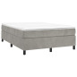 Cadre de lit sans matelas gris clair 140x190 cm velours