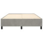 Cadre de lit sans matelas gris clair 140x190 cm velours