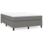 Cadre de lit sans matelas gris foncé 140x190 cm tissu