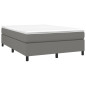 Cadre de lit sans matelas gris foncé 140x190 cm tissu