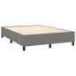 Cadre de lit sans matelas gris foncé 140x190 cm tissu