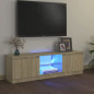 Meuble TV avec lumières LED chêne sonoma 120x30x35,5 cm