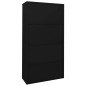 Armoire de bureau avec porte coulissante Noir 90x40x180cm Acier