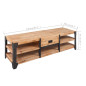 Meuble TV 140x40x45 cm bois d acacia massif