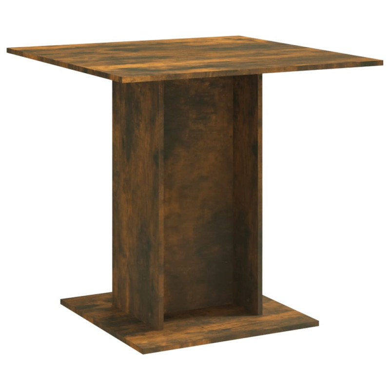 Table à dîner Chêne fumé 80x80x75 cm Bois d ingénierie