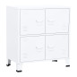 Coffre de rangement industriel Blanc 75x40x80 cm Acier