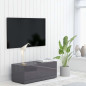 Meuble TV Gris brillant 80x34x30 cm Bois d ingénierie