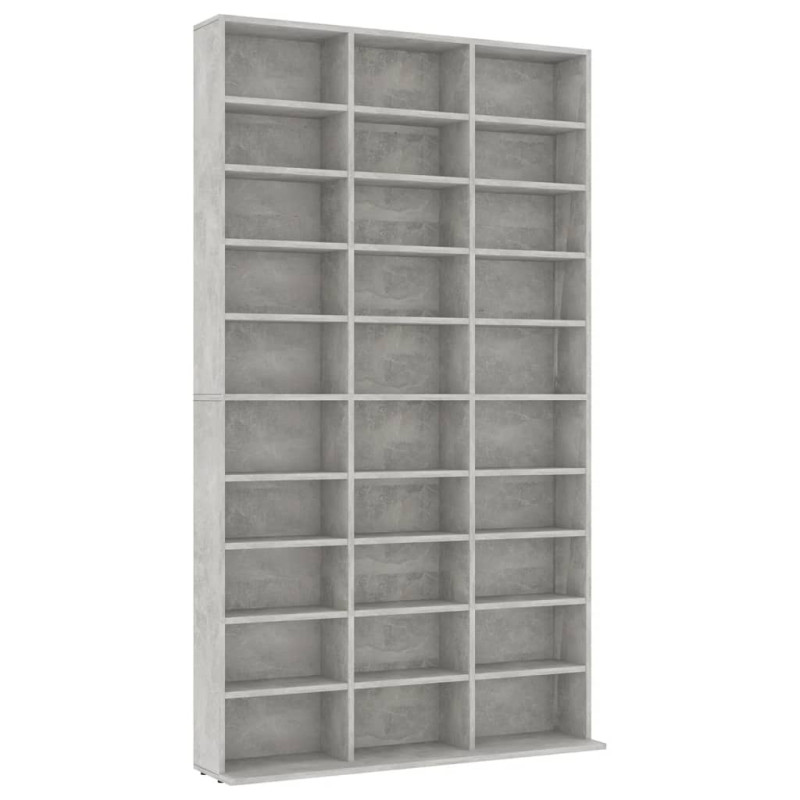 Armoire à CD Gris béton 102x16x177,5 cm Bois d ingénierie