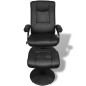 Fauteuil TV avec repose pied Noir Similicuir