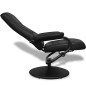 Fauteuil TV avec repose pied Noir Similicuir