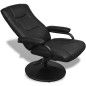 Fauteuil TV avec repose pied Noir Similicuir