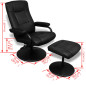 Fauteuil TV avec repose pied Noir Similicuir