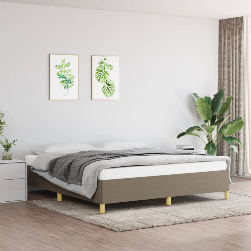 Cadre de lit sans matelas taupe 160x200 cm tissu