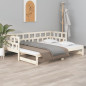 Lit coulissant sans matelas bois de pin massif 2x(90x200) cm