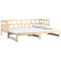 Lit coulissant sans matelas bois de pin massif 2x(90x200) cm