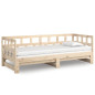 Lit coulissant sans matelas bois de pin massif 2x(90x200) cm