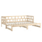 Lit coulissant sans matelas bois de pin massif 2x(90x200) cm