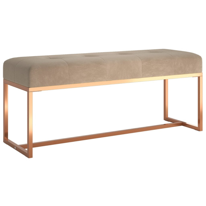 Banc Beige 110x36x45 cm Velours