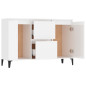 Buffet blanc brillant 104x35x70 cm bois d ingénierie