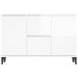 Buffet blanc brillant 104x35x70 cm bois d ingénierie