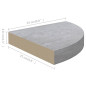 Étagère d angle murale Gris béton 25x25x3,8 cm MDF