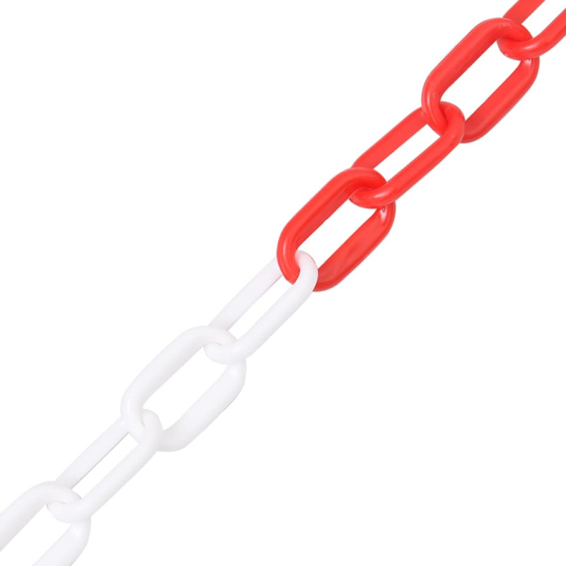 Chaîne d avertissement Rouge et blanc 100 m Ø6 mm Plastique