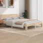 Cadre de lit sans matelas bois de pin massif 140x190 cm