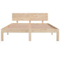 Cadre de lit sans matelas bois de pin massif 140x190 cm