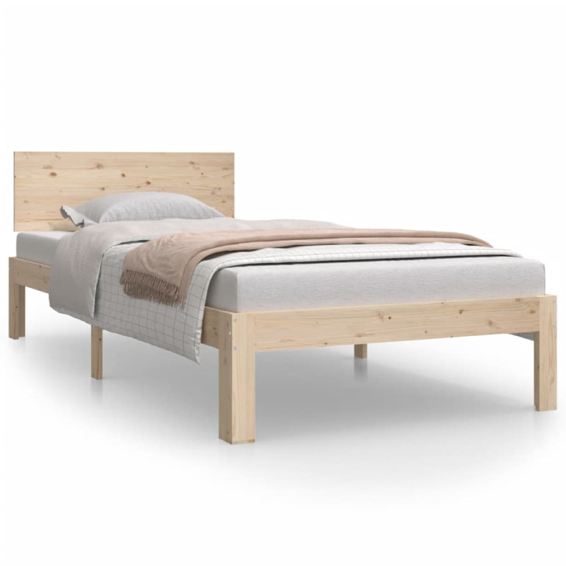 Cadre de lit sans matelas bois de pin massif 90x200 cm