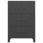 Coffre de rangement industriel Anthracite 75x40x115 cm Métal