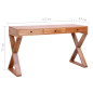 Bureau d ordinateur Naturel 115x47x77 cm Bois d acajou massif