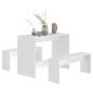 Ensemble à manger 3 pcs Blanc Bois d ingénierie