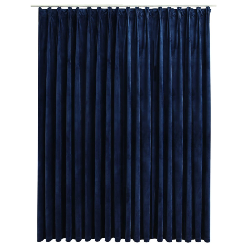 Rideau occultant avec crochets Velours Bleu foncé 290x245 cm