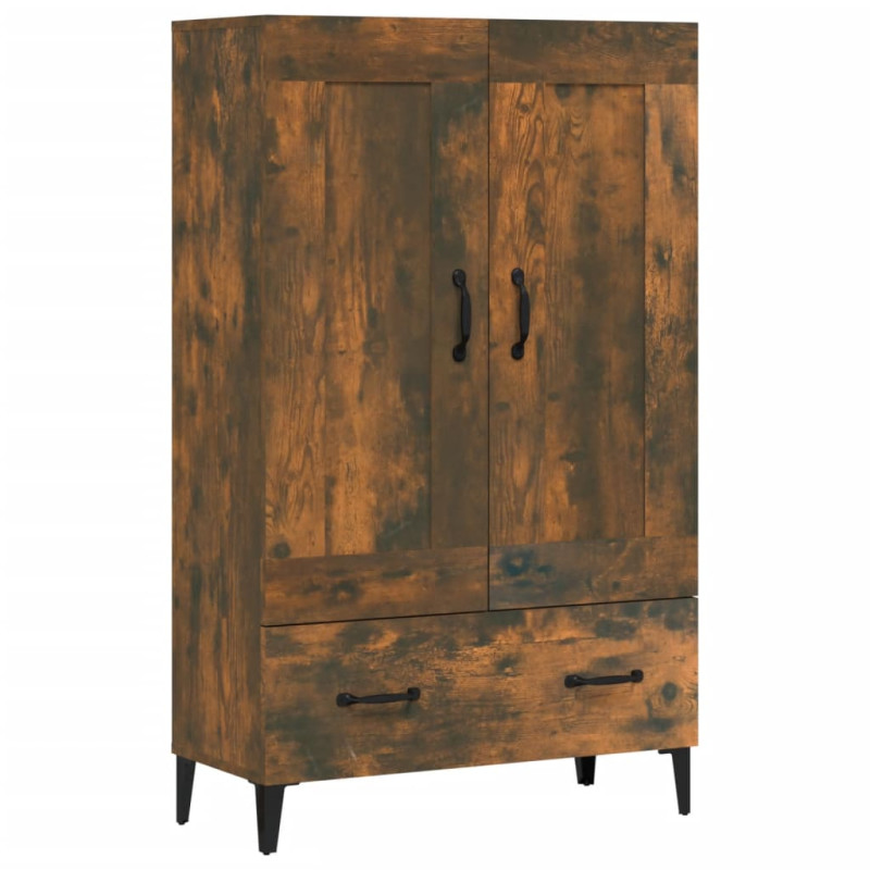 Buffet haut Chêne fumé 70x31x115 cm Bois d ingénierie