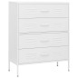 Commode Blanc 80x35x101,5 cm Acier