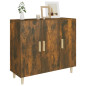 Buffet chêne fumé 90x34x80 cm bois d ingénierie