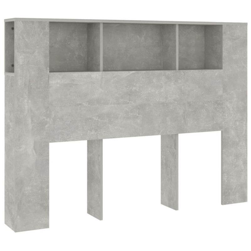 Armoire de tête de lit Gris béton 140x18,5x104,5 cm