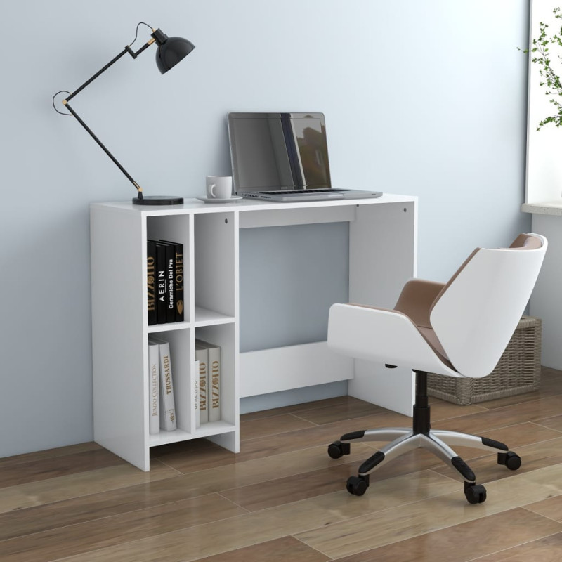 Bureau d ordinateur portable blanc bois d ingénierie