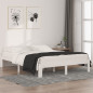 Cadre de lit sans matelas blanc bois de pin massif 140x190 cm