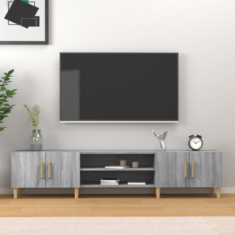 Meuble TV sonoma gris 180x31,5x40 cm bois d ingénierie