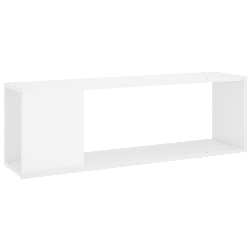 Meuble TV Blanc brillant 100x24x32 cm Bois d ingénierie