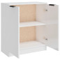 Buffet Blanc brillant 60x30x70 cm Bois d ingénierie