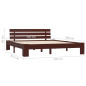 Cadre de lit sans matelas marron foncé pin massif 160x200 cm