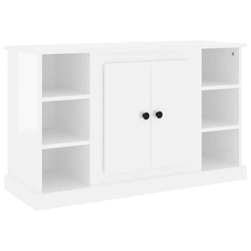 Buffet Blanc brillant 100x35,5x60 cm Bois d ingénierie