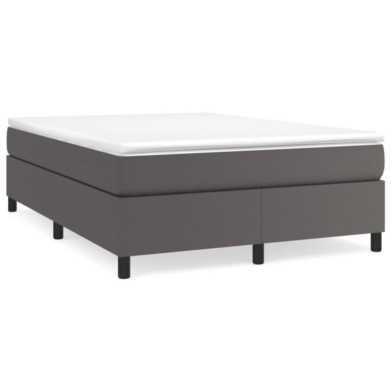 Cadre de lit sans matelas gris 140x190 cm similicuir