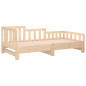 Lit coulissant sans matelas 2x(90x190) cm Bois de pin massif