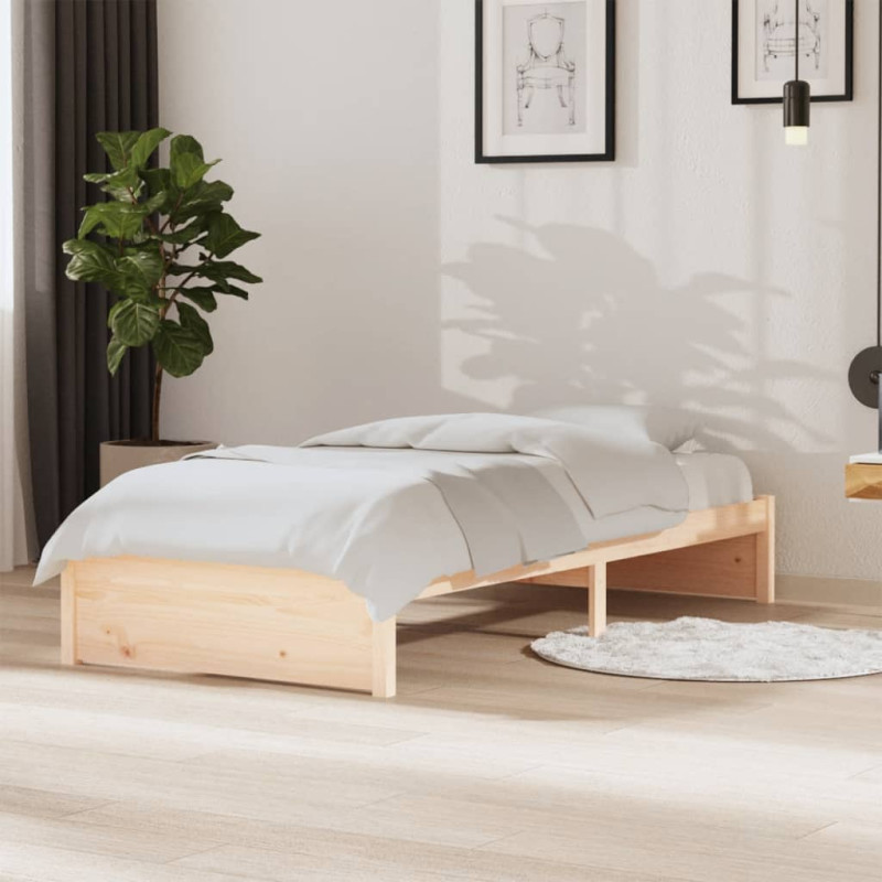 Cadre de lit sans matelas bois massif 90x190 cm